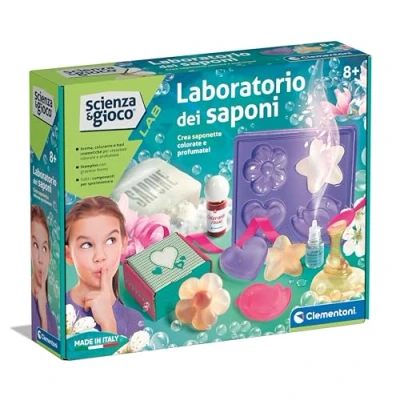 Image de Clementoni Kit pour Faire des savons Science et Jeu Lab Laboratoire savons, Expériences Enfants 8 Ans, Version en Italien, Made in Italy, 19229