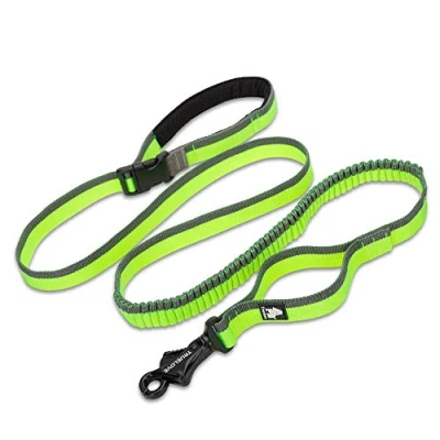 Image de TRUE LOVE Longue Laisse de Chien élastique Mains Libres Ajustable Absorbant Les Chocs TLL2271 (Jaune Fluo, M)