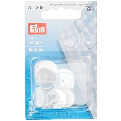 Image de Prym Buttons, Clear, 17 mm, perlmuttfarbig, 15 Stück