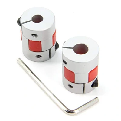Image de Zeberoxyz Lot de 2 raccords flexibles 6,35 mm à 8 en aluminium, prune, diamètre 20 mm, longueur 25 x pour imprimante 3D, machine CNC et servomoteur pas (6,35 mm)