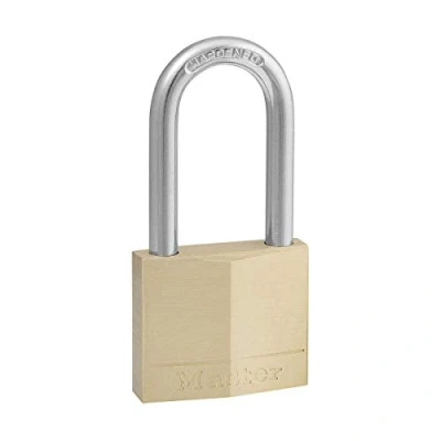 Image de Master Lock 140EURDLF Cadenas à Clé en Laiton et Anse Moyenne, Doré, 7,6 x 4 1,3 cm