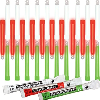 Image de Cyalume SnapLight 10 Blanc Rouge Vert 15cm Bâton Lumineux Glow Stick Light Fluorescent Durée 8 et 12 heures (Boîte de 30)