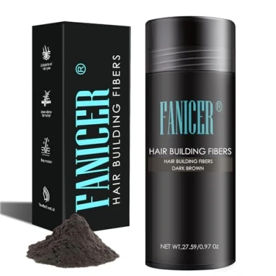 Image de Fibres capillaires 27.5g,Fibres pour épaissir les cheveux,épaississement des cheveux,Fibres un look authentique,Châtain foncé