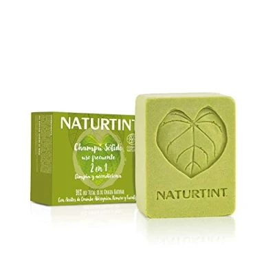 Image de Naturtint 2en1 Eco d&#039;Usage Fréquent Shampooing/Après Shampooing Solide Hydrate/Répare pour Cheveux Brillants/Forts sans Silicones/Parabens, Vert, 75 ml