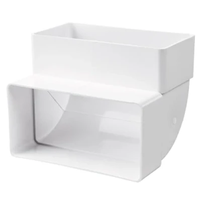Image de Coude de 90 Canal ventilation 220 x mm Raccord tuyau rectangulaire à Système Chauffage Refroidissement Blanc plat