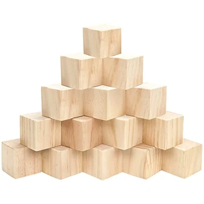 Image de Belle Vous Cube en Bois (Lot de 15) Petits Cubes Brut 5 x cm Pin Naturel Bricolage, Loisirs Créatifs, Alphabet, Tampons, Lettres, Puzzle, Nombre