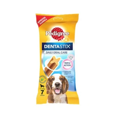 Image de PEDIGREE Dentastix Lot de 7 collations à croquer pour chien, taille moyenne,