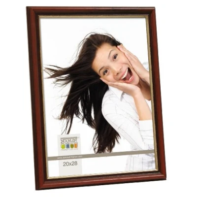 Image de Deknudt Frames S406H2 Cadre Photo Bois Noyer Foncé + Bord Doré 13 x