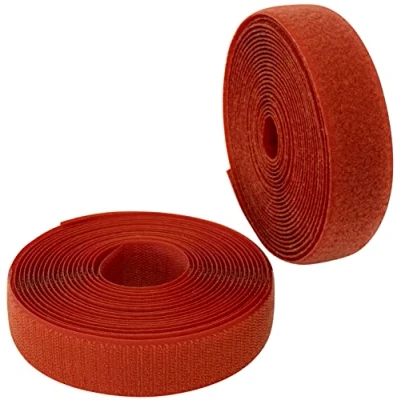 Image de AERZETIX C65961 Bande/rouleau de scratch 30 mm 5 mètre auto agrippant organisateur/serre câbles ruban sac vêtement attache sangle couleur: paprika en polyamide et polyester