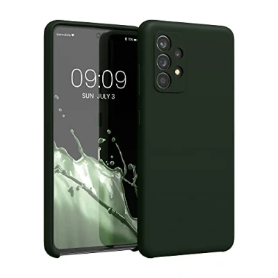 Image de kwmobile Housse Compatible avec Samsung Galaxy A52 / 5G A52s Coque de téléphone Protection Souple en TPU Silicone Vert foncé Mat