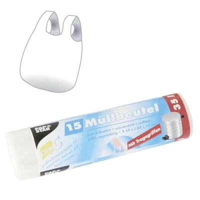 Image de Sacs poubelle avec poignées, HDPE 35 l 64 cm x …
