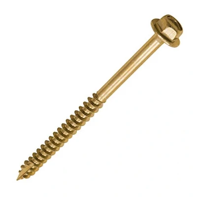 Image de TIMCO Vis tire fond avancées Tête hexagonale Pointe oblique Jaune 6,0 x 80 Boîte de 100 (680SCSY)