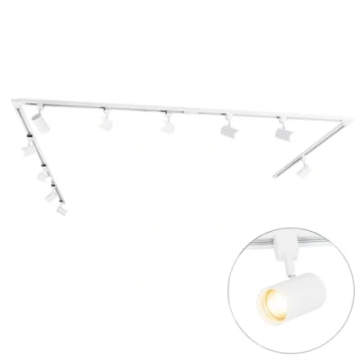 Image de Qazqa Modern railsysteem met 10 spots 1 fase wit Jeana
