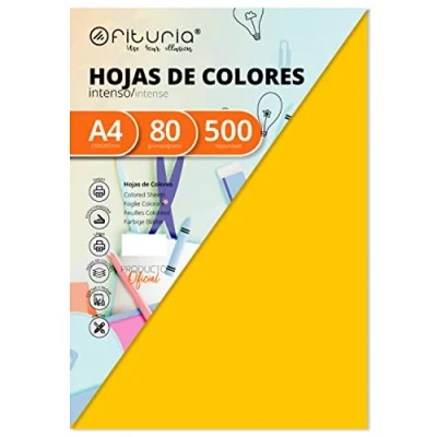 Image de OFITURIA FAB 15647 Pack 500 Hojas Color Oro Tamaño A4 80g