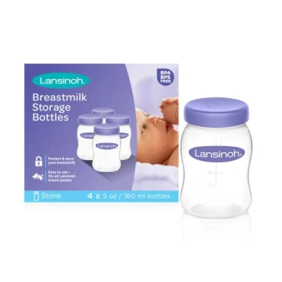 Image de Lansinoh I Pots de conservation du lait maternel 4x160Ml Silicone (L&#039;emballage peut varier)