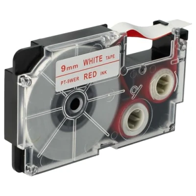 Image de Ruban Cassette Cartouche 9mm vhbw pour Casio KL 60, 120, 70E, 100E, 300, 750E, 780, 1500, 7000 comme XR 9WER, 9WER1.