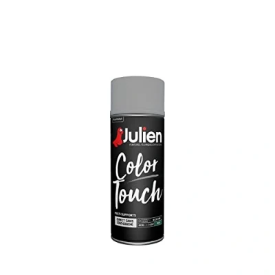 Image de Julien Peinture Aérosol Intérieure et Extérieure Color Touch en Phase Aqueuse Titanium Satin 400ml