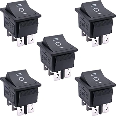 Image de Taiss/5 pièces Interrupteur à bascule ON/OFF/ON DPDT 6 broches 3 positions Commutateur 16A 250V 20A 125V AC pour Voiture Camion Bateau Appareils électroménagers KCD2 203 BK