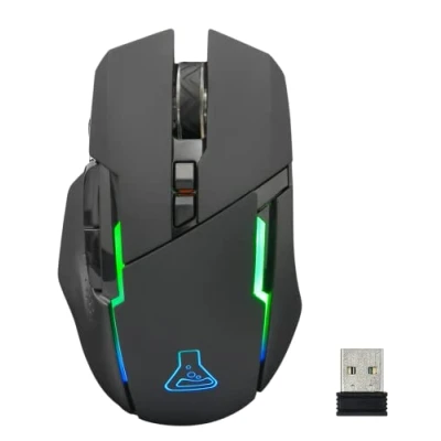 Image de The G Lab Kult Caesium Souris Gamer sans Fil Rechargeable Gaming Wireless Haute Performance 7200dpi, LED RGB, 6 Boutons, Ergonomique, Compatible Pc Ps4 Ps5 Xbox One New