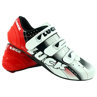 Image de LUCK Chaussures de Cyclisme Evo, pour Route, avec Semelle en Carbone, très rigides et légères Triple Bande Velcro. (41 EU)