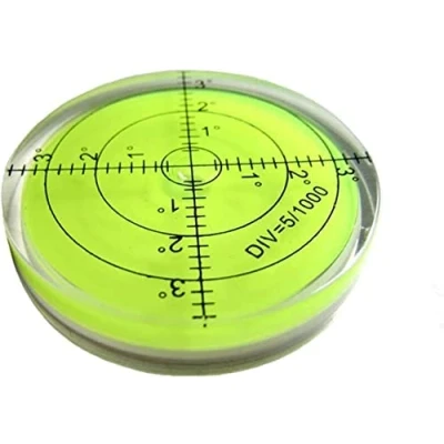 Image de Bullseye Étui à bulles horizontal en acrylique de haute précision avec inclinomètres ronds pour instruments et tribrachs, 4,5 m (vert) 60 x 12 mm