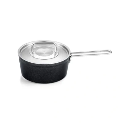 Image de Fischer Adamant Casserole En Aluminium (18 cm, 2 l), À Queue, Avec Revêtement Anti adhésif, Couvercle Verre, Compatible Induction