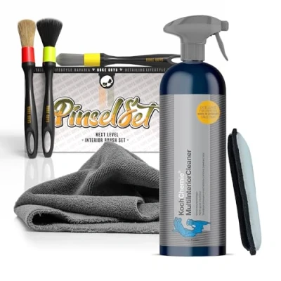 Image de Koch Chemie Multi Interior Cleaner Kit de Nettoyage d&#039;intérieur voiture 750 ml + 3 pinceaux détail chiffon en microfibre tampon efficace des tissus d&#039;ameublement et