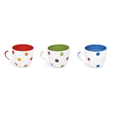 Image de Excelsa Dot Tasse de Café 80 ML Céramique Rouge/Vert/Bleu 6,5 x 5 cm