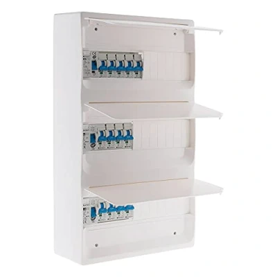 Image de Coffret T5 39 modules Blanc équipé de 13 disjoncteurs et 3 inter. diff. livré avec accessoires Zenitech