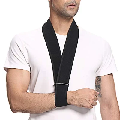Image de supregear Écharpe de Bras, Antidémarrage Collier Support Cou Réglable et Léger Bras Simple D&#039;épaule Médical Respirant pour le Coude la Main du Blessé, Noir