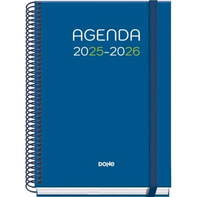 Image de Dohe Agenda Scolaire 2025 2026 Semaine Vue, Taille A5 (15x21 cm), Espagnol et Anglais, Septembre à Juin, Reliure Spirale Gomme, Couverture Rigide, 4 Pages de Stickers PRIME Logic