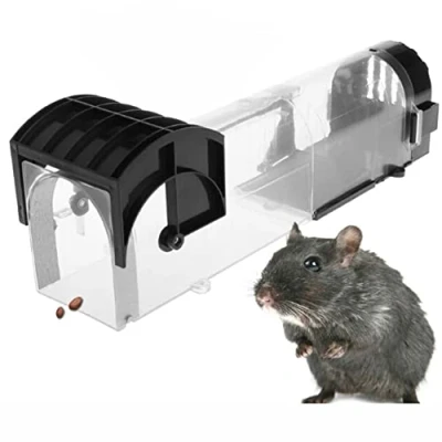 Image de ZZDZW Piege A Rats, Piège Anti Rat, Attrape Rats Vivant/Cage Efficace Contre Les Rongeurs, Réutilisable Et Durable, Nasse Rat Transparent Souricière Continue Automatique (Color : W)