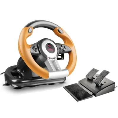 Image de Speedlink DRIFT O.Z. volant de course voiture jeux USB pour PC/ordinateur, pc avec levier vitesse, retour force, noir orange