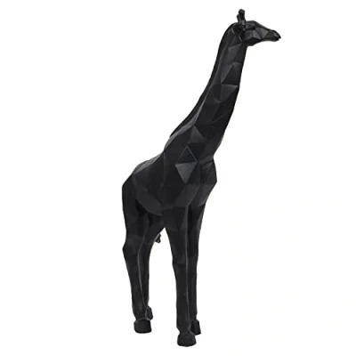 Image de THE REPLICANT Objet de Décoration/Statue Girafe Origami Noir en Polyrésine/Dimensions : 19 x 8 40 cm