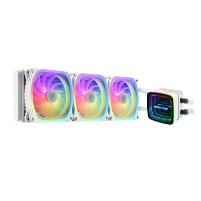 Image de ENERMAX Watercooling AQUAFUSION ADV 360 mm, Refroidisseur liquide de processeur INTEL et AMD Tout en Un (AIO), Blanc