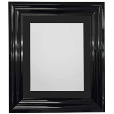 Image de FRAMES BY POST Firenza Cadre photo noir brillant en plastique avec contour 40 x 50 cm Format A3