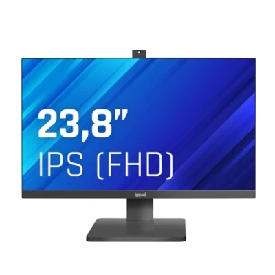 Image de iggual Moniteur ML24WC 23,8 pouces 16:9 Full HD Panneau LED IPS 100 Hz Webcam télescopique intégrée pour vidéoconférences Écran et cadre ultra fins Inclinable VGA HDMI (54,4 x 32,3 4,2