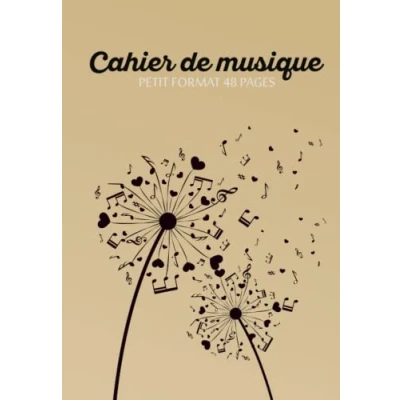 Image de cahier de musique petit format 48 pages: avec portée format/carnet partition 12 portees musicales pour solfège ou composition