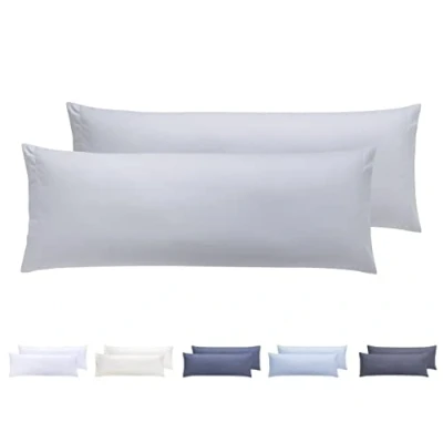 Image de Todocama Lot de 2 taies d&#039;oreiller en Microfibre Extra Douce, hypoallergénique, 90 x 40 cm, Gris Clair (8435439012966)