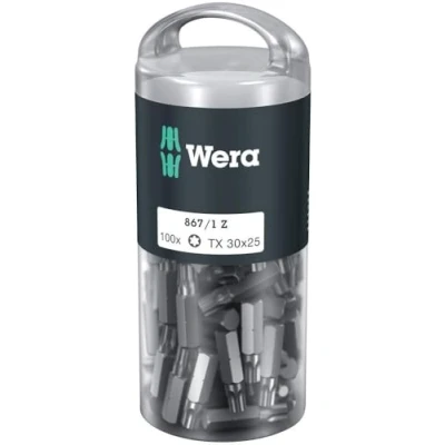 Image de Wera 05072451001 867/1 Embouts TORX® DIY 100, TX 30 x 25 mm, 100 pièces