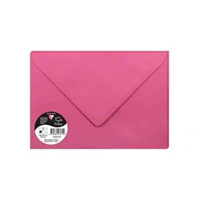 Image de Clairefontaine 26572C Sachet de 5 Enveloppes Gommées Format C5 (16,2x22,9cm) 120g/m² Coloris Fuchsia Invitation Evènements et Correspondance Gamme Pollen Papier Premium Lisse
