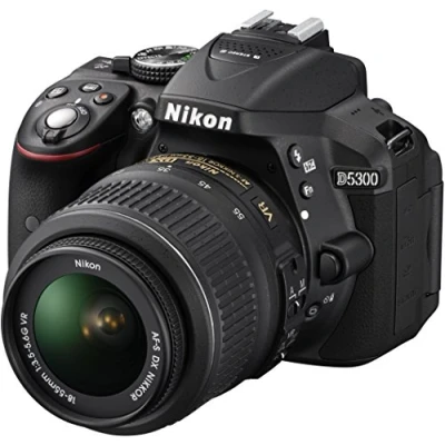 Image de Nikon D5300 Digital SLR Camera with 18 55mm VR Lens Kit Black (24.2 MP) 3.2 inch LCD Wi Fi and GPS (Certified Refurbished)