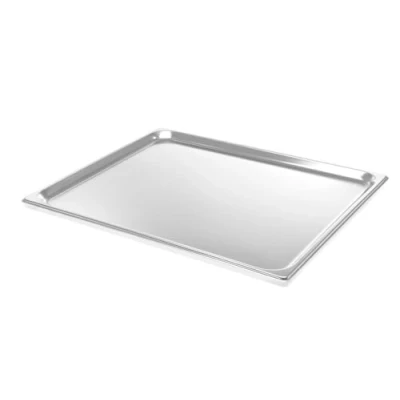 Image de HENDI Bac Gastronorme, GN 2/1, résistance thermique 40 C à 300 C, utilisable dans des fours convection, réfrigérateurs, bain maries, chafing dishes, 43L, 650x530x(H)150mm, inox 18/10