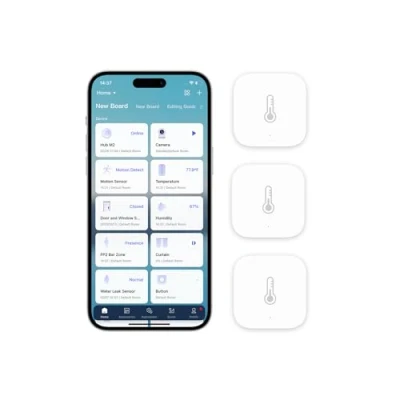 Image de AQARA Capteur de Température et d&#039;Humidité 3 Pack, NÉCESSITE HUB, Zigbee, pour la Surveillance à Distance Domotique, Thermomètre Hygromètre sans Fil, Compatible avec HomeKit, Alexa, IFTTT