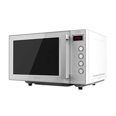 Image de Cecotec Micro ondes GrandHeat 2300 Flatbed Touch Noir. Sans plateau, Capacité 23 L. Puissance 800 W. 8 fonctions préconfigurées, Minuterie jusqu&#039;à 95 min. Verrou de sécurité pour enfant (20 L, Blanc)