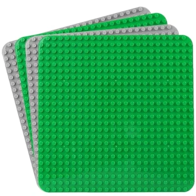 Image de 4Ppcs Grande Plaque de Construction Compatible avec Les plaques Duplo, Base,38 x 38 cm,Socle Base pour Assemblage et Exposition,Jouet Enfants(2Vert+ 2Gris)