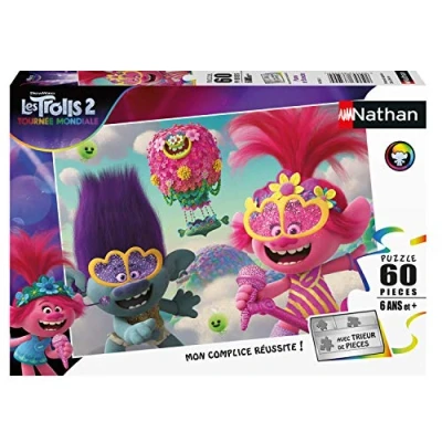 Image de Nathan Puzzle Enfant 60 p Poppy et Branche Trolls 2 Dès 6 ans 86568