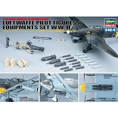Image de Luftwaffe Pilot Figures and Equipment Set WWII 1 48 by Hasegawa