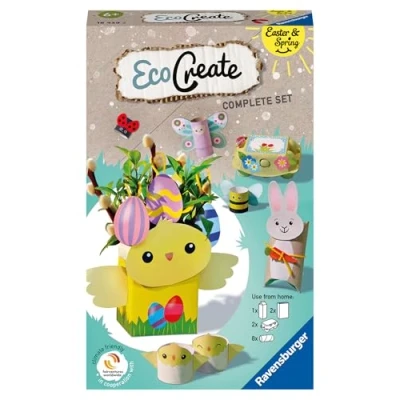 Image de Ravensburger EcoCreate Eco responsable Recyclage Jouets Fabrication objets Thème Pâques Loisir créatif Activité détente et créative Dès 6 ans 18439 Version française