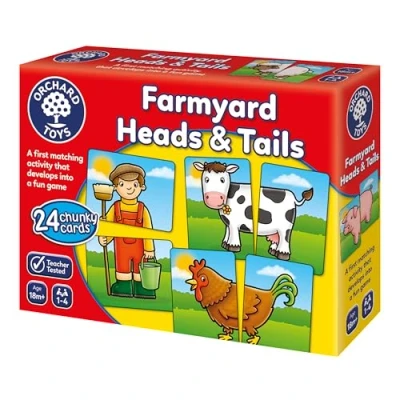 Image de Orchard Toys Farmyard Heads and Tails Game, Memory &amp; Matching Pairs Card Snap Cards for Barn, Farm Animal Theme, Kids Educational Games Toddler Preschool, 18 Month Old Up
